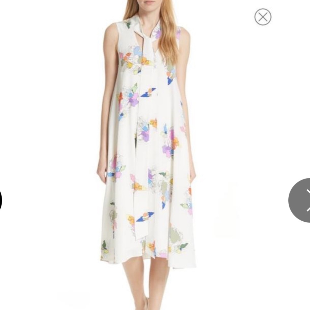 Tibi Camellia silk printed dress